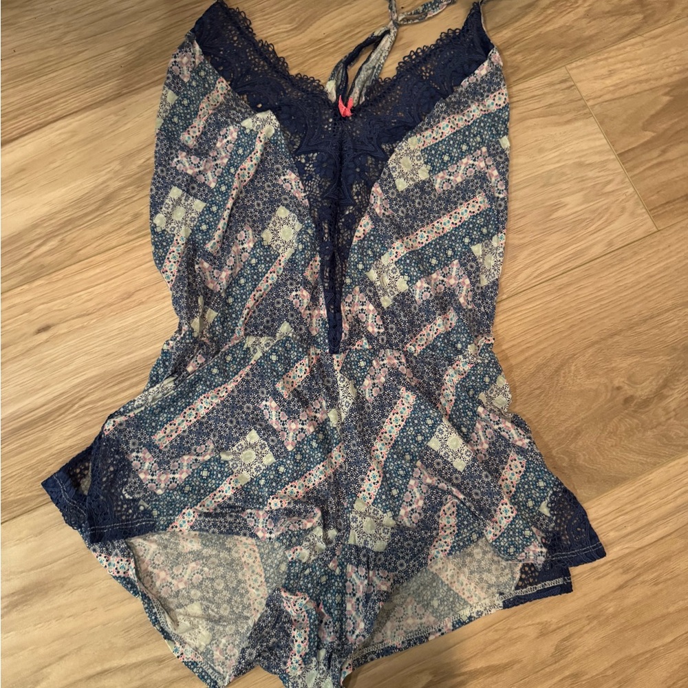Victoria's Secret Blue Floral bra and romper